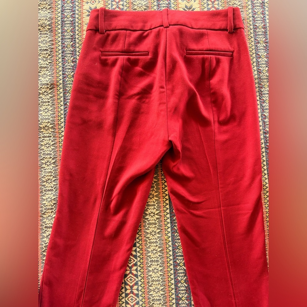 J. Crew NWOT Deep Red Cameron Matchstick Dress Pants Ankle Cropped size 2 - Picture 4 of 6